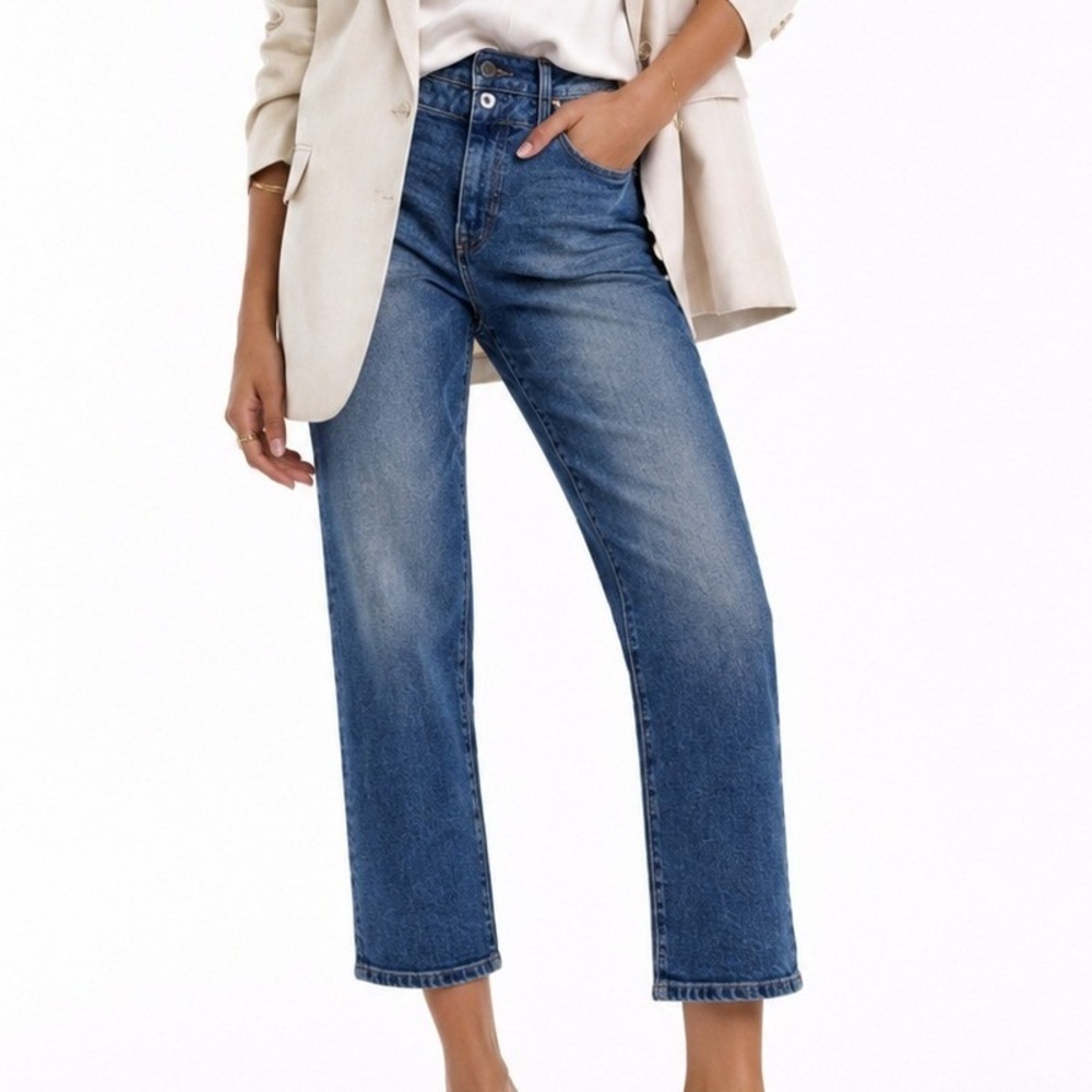 Tommy Hilfiger Womens High Rise Straight Ankle Jeans Blue Medium Wash Size 4